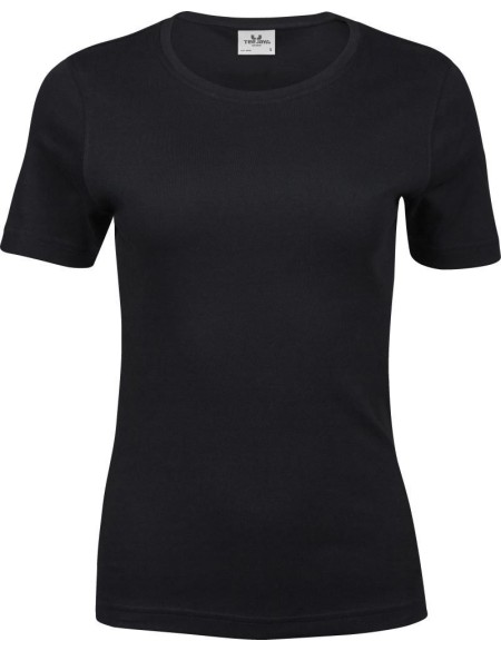 Damen T-Shirt - Teejays Interlock - Schwarz S