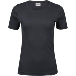 Damen-T-Shirt – Teejays Interlock – Dunkelgrau 3XL