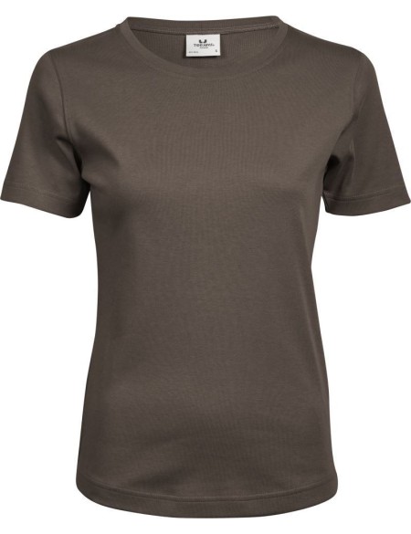 Damen-T-Shirt – Teejays Interlock – Schokolade XXL