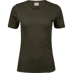 Damen T-Shirt - Teejays Interlock - Dunkeloliv M