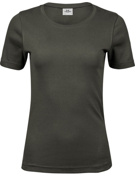 Damen-T-Shirt – Teejays Interlock – Dunkelgrün XXL