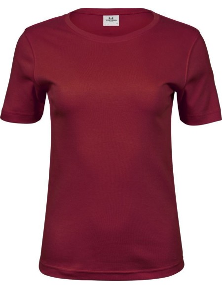Damen T-Shirt - Teejays Interlock - Tiefrot L