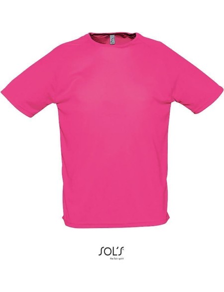 Sport-T-Shirt für Herren SPORTS - Neonrosa XL