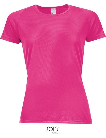 Sport-T-Shirt für Damen SPORTS - neonpink M