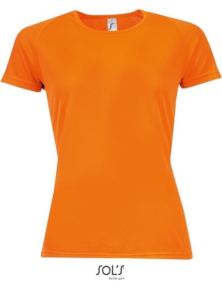 Sport-T-Shirt für Damen SPORTS - neonorange XL