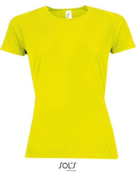 Sport-T-Shirt für Damen SPORTS - neongelb S