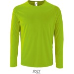 Herren-Sport-T-Shirt SPORTS mit langen Ärmeln - Neongrün L