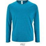 Herren-Sport-T-Shirt SPORTS mit langen Ärmeln - Aqua S