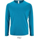 Herren-Sport-T-Shirt SPORTS mit langen Ärmeln - Aqua L