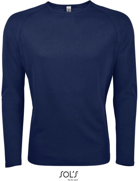 Herren-Sport-T-Shirt SPORTS mit langen Ärmeln – Französisches Marineblau XL