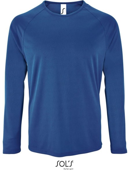 Herren-Sport-T-Shirt SPORTS mit langen Ärmeln – Königsblau M