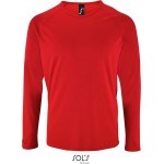Herren-Sport-T-Shirt SPORTS mit langen Ärmeln - Rot L