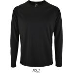 Herren-Sport-T-Shirt SPORTS mit langen Ärmeln – Schwarz 3XL