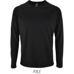 Herren-Sport-T-Shirt SPORTS mit langen Ärmeln - Schwarz L