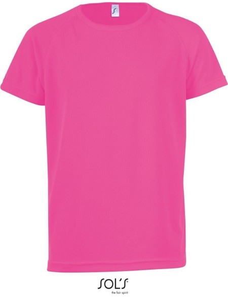 Sport-T-Shirt für Kinder – SPORTS – Neonrosa 10 Jahre