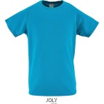 Sport-T-Shirt für Kinder – SPORT – Aqua 8 Jahre