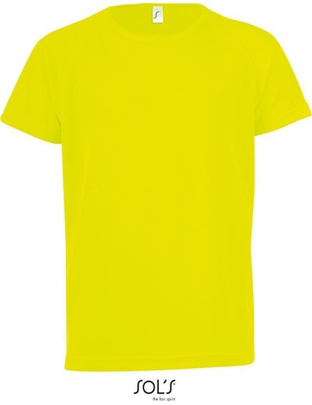 Sport-T-Shirt für Kinder – SPORTS – Neongelb 8 Jahre
