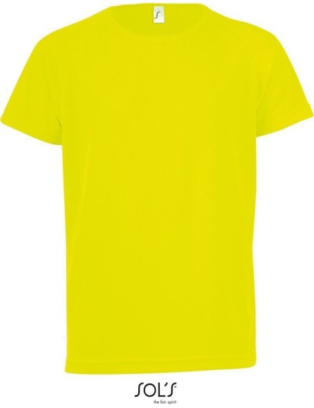 Sport-T-Shirt für Kinder – SPORTS – Neongelb 10 Jahre