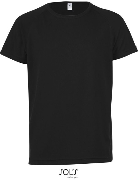 Sport-T-Shirt für Kinder – SPORTS – Schwarz 10 Jahre