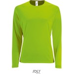 Damen-Sport-T-Shirt SPORTS mit langen Ärmeln - Neongrün S
