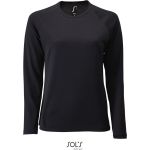 Damen-Sport-T-Shirt SPORTS mit langen Ärmeln - Schwarz XL