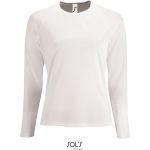 Damen-Sport-T-Shirt SPORTS mit langen Ärmeln - Weiß L