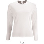 Damen-Sport-T-Shirt SPORTS mit langen Ärmeln - Weiß L