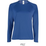 Damen-Sport-T-Shirt SPORTS mit langen Ärmeln – Königsblau XS