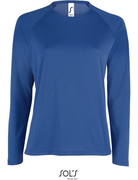 Damen-Sport-T-Shirt SPORTS mit langen Ärmeln - Königsblau M