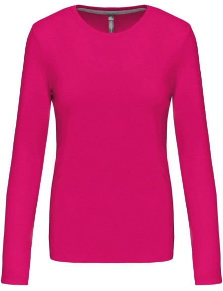 Damen T-Shirt – Kariban K383 Langarm – Fuchsia S