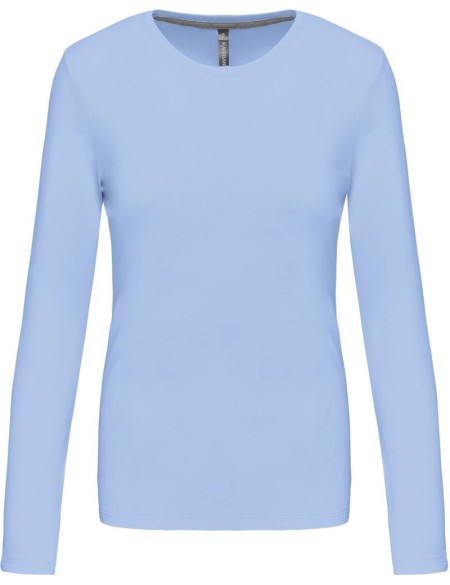 Damen-T-Shirt – Kariban K383 mit langen Ärmeln – Himmelblau XXL