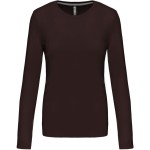 Damen-T-Shirt – Kariban K383 mit langen Ärmeln – Schokolade XL