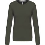 Damen-T-Shirt – Kariban K383 mit langen Ärmeln – Dunkelkhaki 3XL