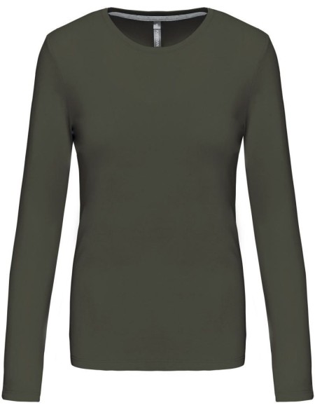 Damen T-Shirt – Kariban K383 Langarm – Dunkelkhaki S