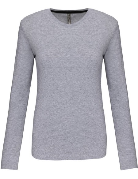 Damen-T-Shirt – Kariban K383 mit langen Ärmeln – Oxford-Grau 3XL