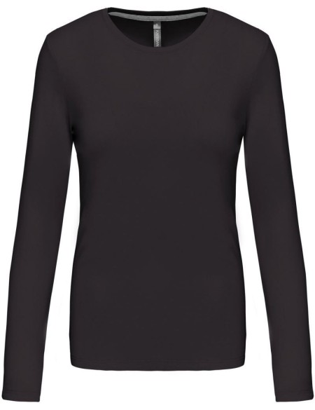 Damen T-Shirt - Kariban K383 mit langen Ärmeln - Dunkelgrau M