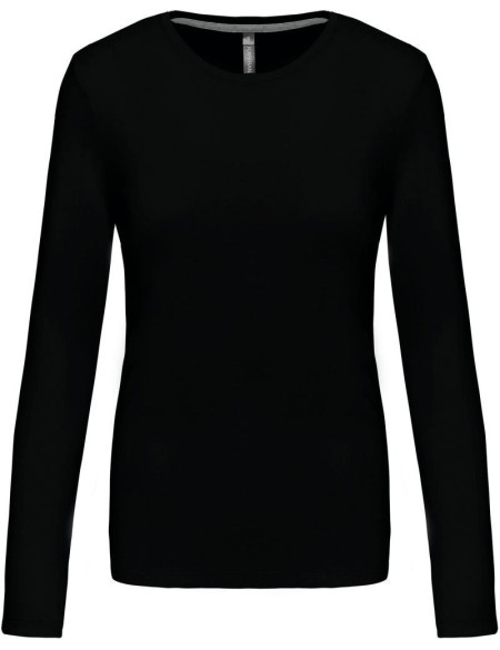 Damen-T-Shirt – Kariban K383 mit langen Ärmeln – Schwarz XXL