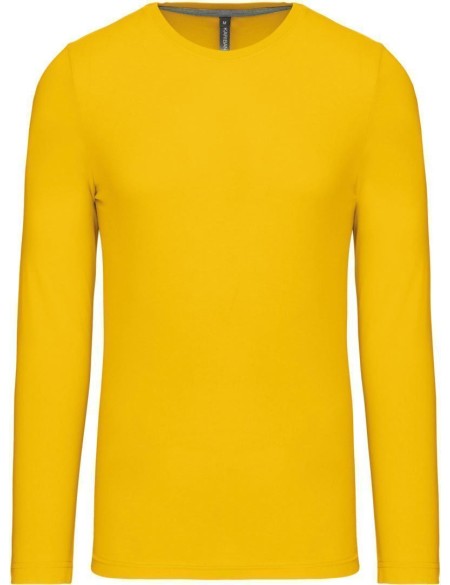 Pánské tričko - Kariban K359 s dlouhým rukávem - Žlutá 4XL