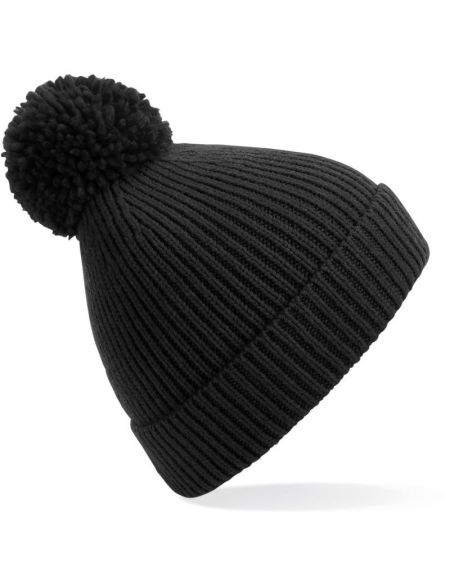 Mütze mit Pompon B382 – Schwarz