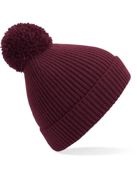 Mütze mit Pompon B382 – Burgunderrot