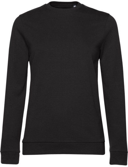 Damen-Sweatshirt ohne Kapuze #Set In - Schwarz pur XL