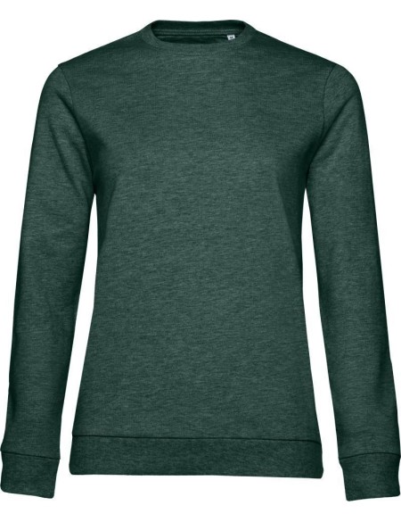 Damen-Sweatshirt ohne Kapuze #Set In - Heather dunkelgrün XL