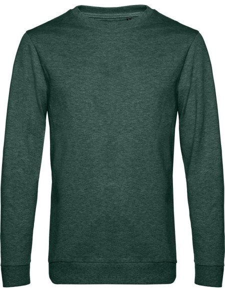 Herren-Sweatshirt ohne Kapuze #Set in - Heather dunkelgrün 3XL