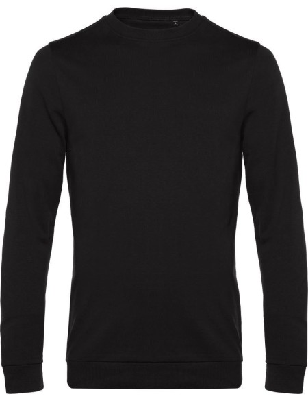 Herren-Sweatshirt ohne Kapuze #Set in - Schwarz pur 4XL