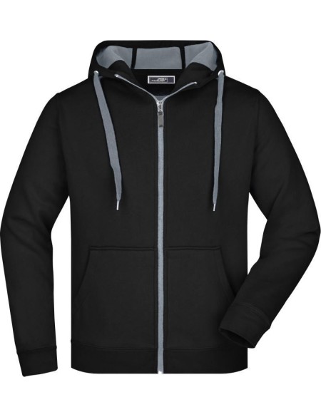 Herren-Sweatshirt Doubleface JN355 - Schwarz/Carbon M