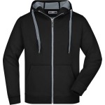 Herren-Sweatshirt Doubleface JN355 – Schwarz/Carbon L