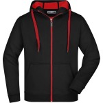 Herren-Sweatshirt Doubleface JN355 – Schwarz/Rot XL
