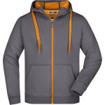 Herren-Sweatshirt Doubleface JN355 - Carbon/Orange S
