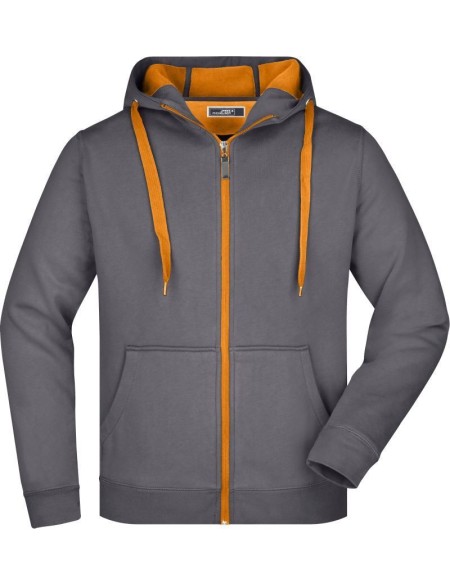 Herren-Sweatshirt Doubleface JN355 - Carbon/Orange S