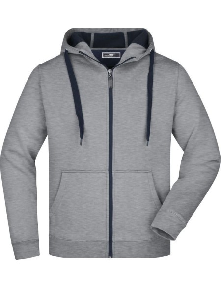 Herren-Sweatshirt Doubleface JN355 – Sportgrau/Marineblau 3XL